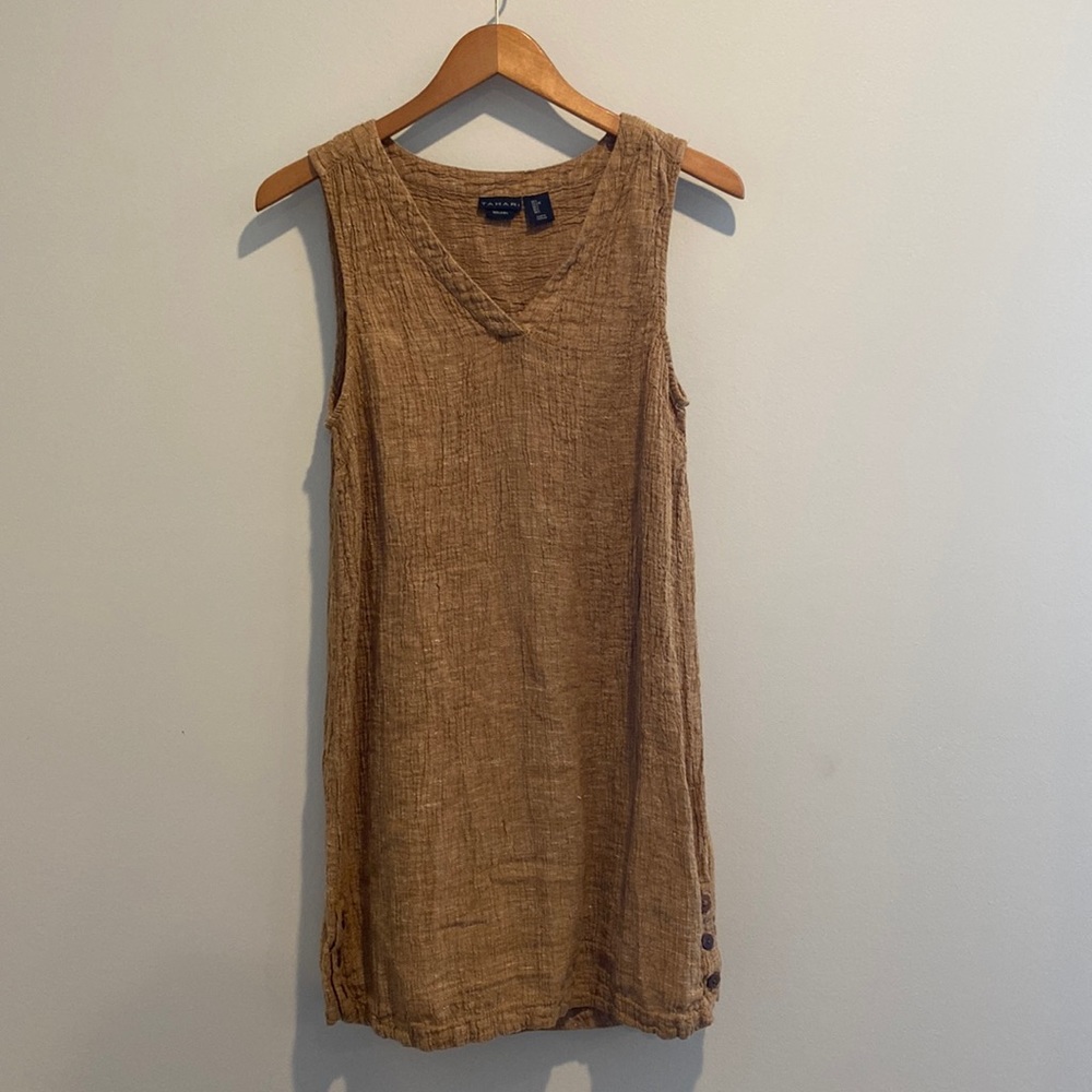 Brown V-neck Tahari  Dress